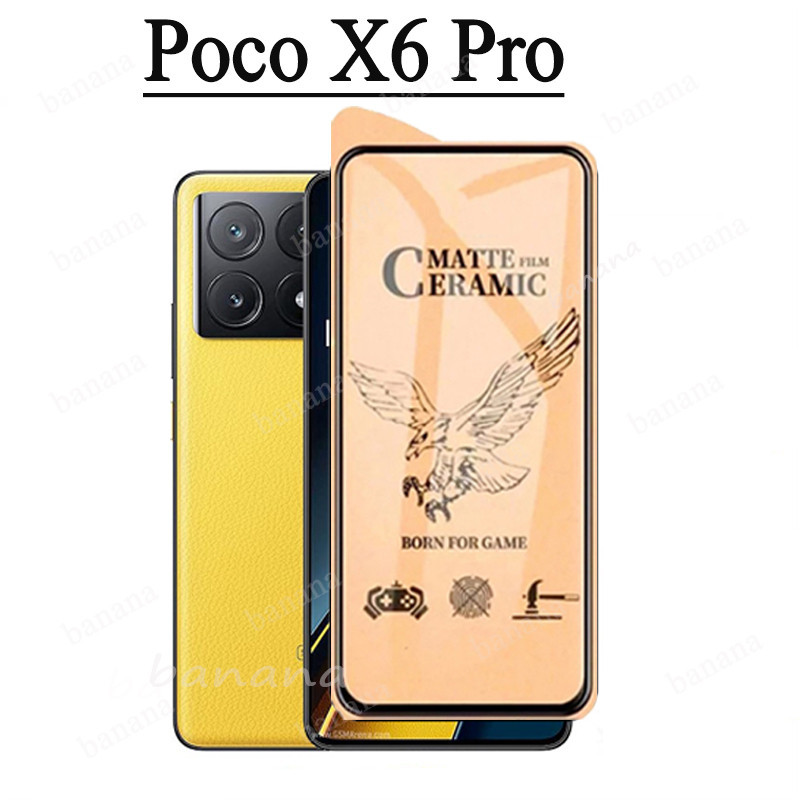 Kính cường lực gốm 3 TRONG 1 Poco X6 Pro cho POCO X6 X5 X5 PRO C65 Ống kính máy ảnh Kính bảo vệ màn hình và Phim mặt sau