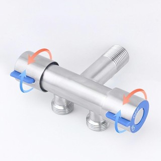 Van nước chia 2 cổng xả Chất liệu Inox 304, ren trong 20mm, DN15 SUNND