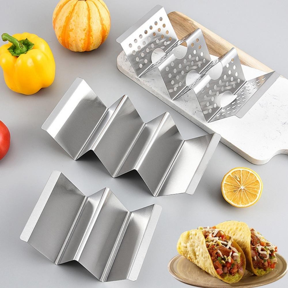 Giá đỡ Taco WANYEDI, có sẵn trên cả hai mặt Giá bánh nướng 2 / 3 lưới, Thiết kế tay cầm bằng thép không gỉ rỗng di động Nhà bếp