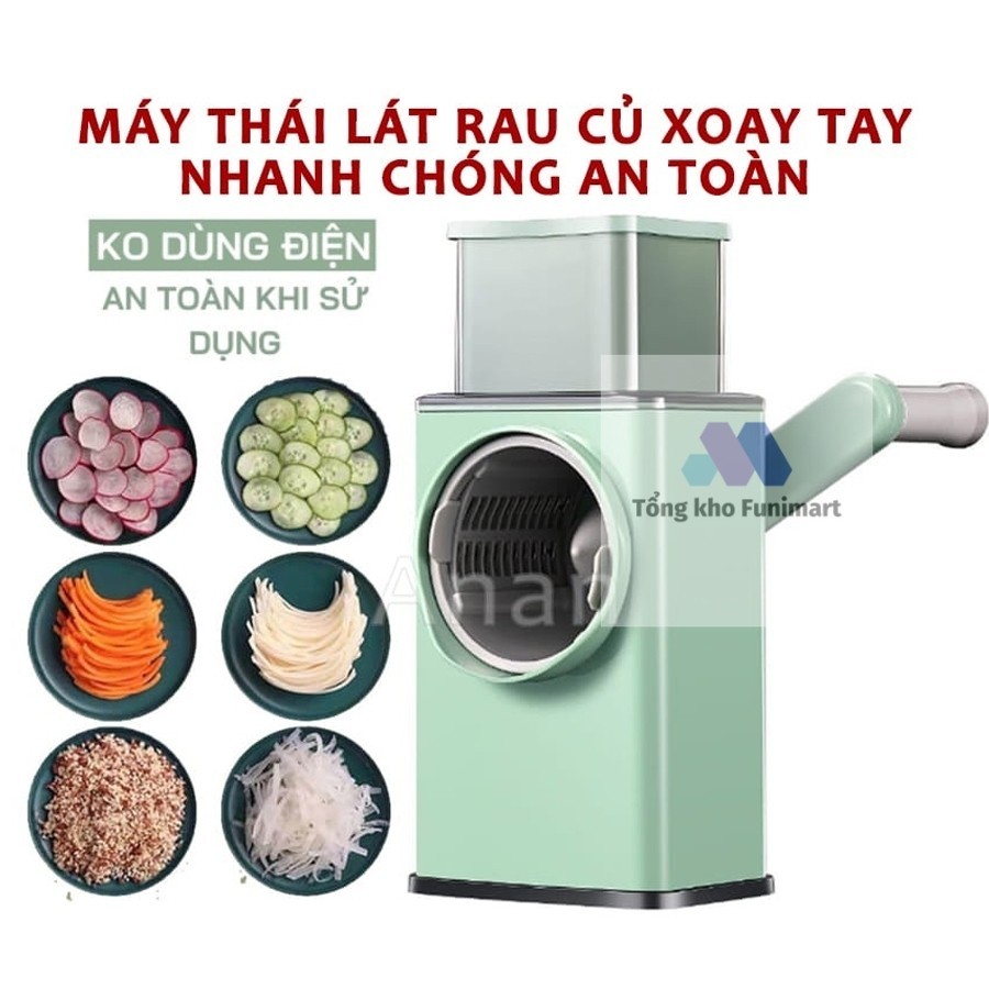 Máy Thái Lát Rau Củ Đa Năng Kèm 6 Lưỡi Dao Cắt - Dụng Cụ Cắt Thái Lát ...