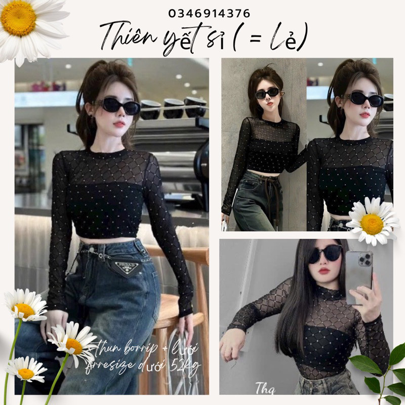 [RẺ VÔ ĐỊCH] Sét áo lưới nhũ QUẢ TRÁM [Áo ống+ lưới xỏ ngón] tay dài croptop cổ tròn sexy ôm dáng body hót nữ-Thiên Yết