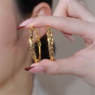 1417 Bộ Sưu Tập Người Cao Cấp Champagne Vàng Zircon Bông Tai Vòng Sang Trọng Thanh Lịch Mỏng Hơn Nhìn Phù Hợp Với Hàng Ngày Đi Lại Bông Tai Thời Trang Sang Trọng 2.13