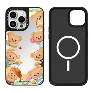 Ốp điện thoại cứng gương hình gấu bơ toàn màn hình từ tính cho iPhone 16 Pro Max 16 Plus 15 Pro Max 14 13 12 11 Ốp lưng Acrylic phía sau chống sốc