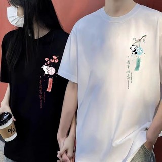 Hiixiivi Thương Hiệu Mới 100% Cotton Unisex Áo Thun Nữ Tay Ngắn Nam Nữ Baggy Cổ Tròn Rời In Độc Đáo Cặp Đôi Tee