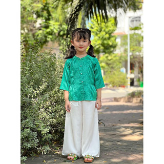 bà ba bộ bé gái quần trắng, thời trang trẻ em