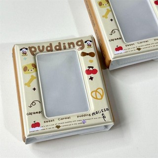 WEAVELYF Card Album, Pudding puppy 3 Inch Mini Photocard Binder, PVC với 16 trang bên trong Love Bow Idol Card Collect Book