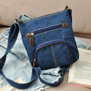 Túi Đeo Chéo Denim Nhiều Ngăn Thời Trang Cho Nữ