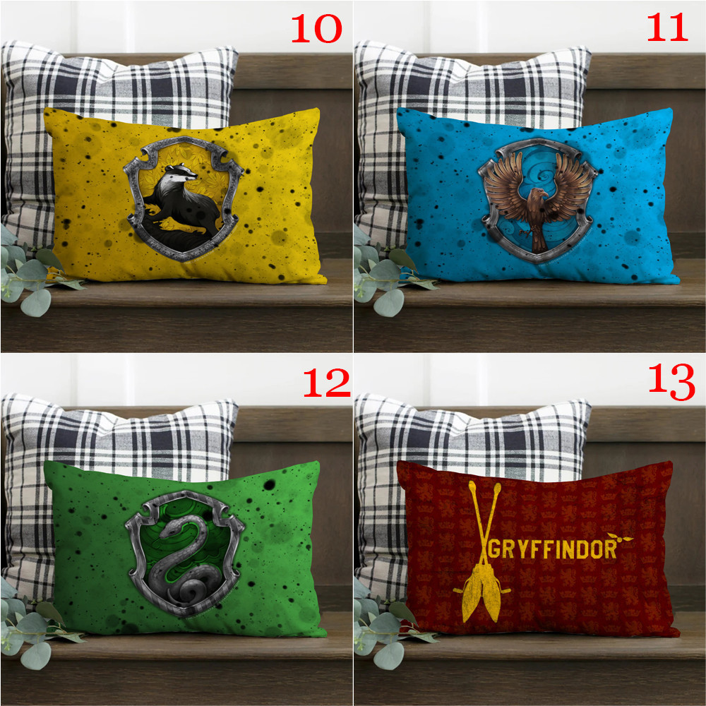 Harry Potter Houses Logo Vỏ Gối Hình Chữ Nhật In Hình Một Mặt Đệm Polyester Trang Trí Nhà Cửa Món Quà Tốt Nhất (Không Có Lõi)