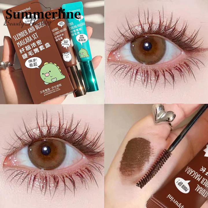 4d Silk Fibe Mascara Uốn Dày Kéo Dài Lông Mi Mascara Chống Thấm Nước Chống lem Đen Nâu Tự Nhiên Uốn Mascara Trang Điểm