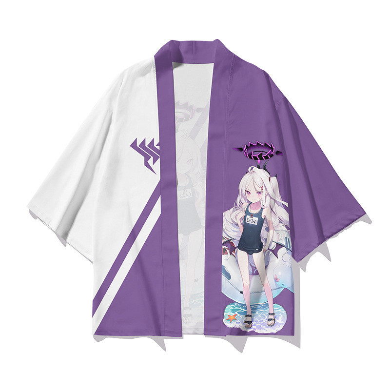 YB1 Blue Archive Sorasaki Hina Áo thun mùa hè tay khuỷu tay quần short kimono cosplay BY1