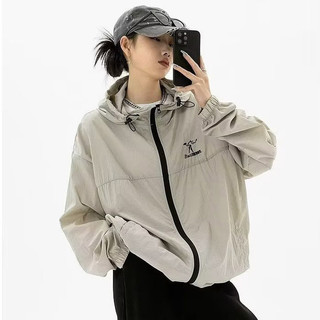 Thương Hiệu Thời Trang Mỹ Mùa Hè Siêu Mỏng Ice Silk Rush Top Dành Cho Nam Nữ Có Mũ Trùm Đầu Chống Tia UV Cặp Đôi Ngoài Trời Chống Nắng Phù Hợp Với