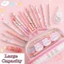 Bút chì thỏ Kawaii TUYỆT VỜI, Hộp bút chì di động hoạt hình PVC Bunnys màu hồng, Túi đựng bút dây kéo 22,5 * 15 * 9,5cm Túi đựng bút chì Kawaii cỡ lớn để làm quà tặng