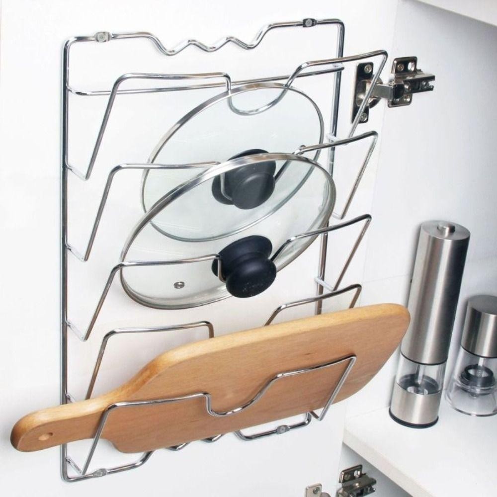 Giá đỡ nắp YMIFI, Giá đỡ nắp chậu tiết kiệm không gian treo tường, Giá đựng đồ nhà bếp treo đa chức năng