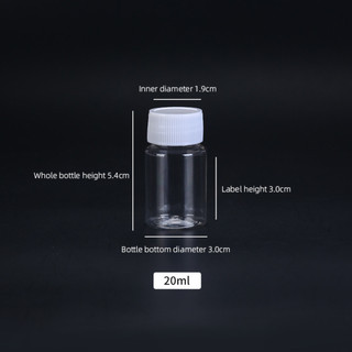 15ml / 20ml / 30ml / 100ml Nhựa PET Trong Suốt Trống Cói Chai Bột Chắc Chắn Thuốc Viên Lọ Hộp Đựng Thuốc Thử Đóng Gói Chai