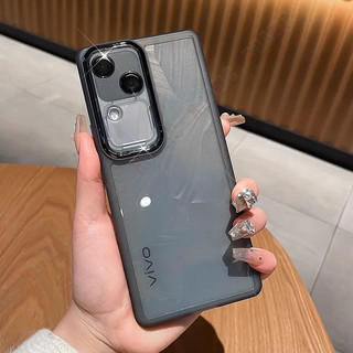 Ốp Điện Thoại Trong Suốt Cho VIVO V30 V30 Pro 5G V29 V27 V27E V25 V23 S18 S17 Pro 5G Ốp Lưng Có Phim Ống Kính Vỏ Mềm Chống Rơi JY01