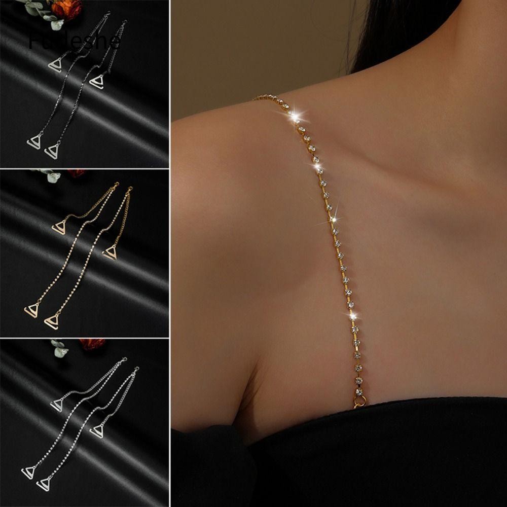 Dây đeo vai đồ lót FUDESHE, Dây đeo áo ngực đính đá chống trượt có thể điều chỉnh, Dây đeo áo ngực trang trí có thể tháo rời thời trang gợi cảm