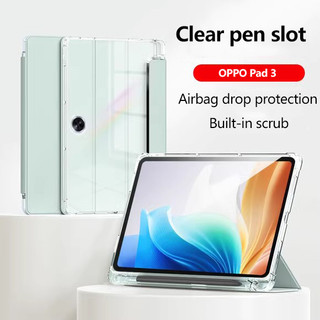 Ốp Da Đứng Ba Lần Cho OPPO Pad 3 11.61 inch 2024 3Pro 12.1 Pad2 11.61 Air 2 Neo 11.4 Air 1.36 Pad11 Vỏ TPU Mềm Có Khe Cắm Bút