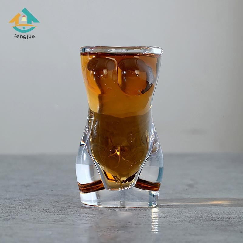 Fengjue 1 Mới Độc Đáo Cốc Bia Ngộ nghĩnh Nam Nữ Hình Cơ Thể Trong Suốt Rượu Thủy Tinh Thanh Drinkware Cocktail Cốc Cà Phê Nước ép Teacup TH