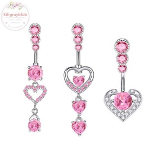 Sthb Thời Trang Rốn Nhẫn Tinh Tế Zircon Nơ Trái Tim Bụng Nút Nhẫn Xuyên Barbell Mặt Dây Chuyền Dành Cho Nữ Bé Gái Cơ Thể Xuyên Trang Sức VN