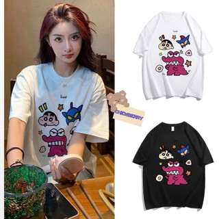Áo phông nữ form rộng tay lỡ hoạt hình shin friend cotton đẹp