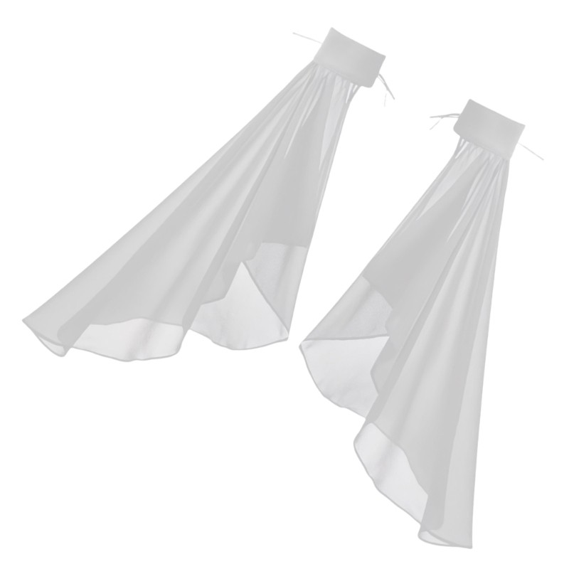 Áo Cưới Tulle Bishop Sleeves Sheer, Tay Dài, Trắng Sang Trọng cho Đám Cưới