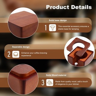 Đế Tamper Espresso - Giá đỡ Portafilter cà phê bằng gỗ cho bộ lọc 51 / 53, Phụ kiện phân phối cà phê nhà bếp