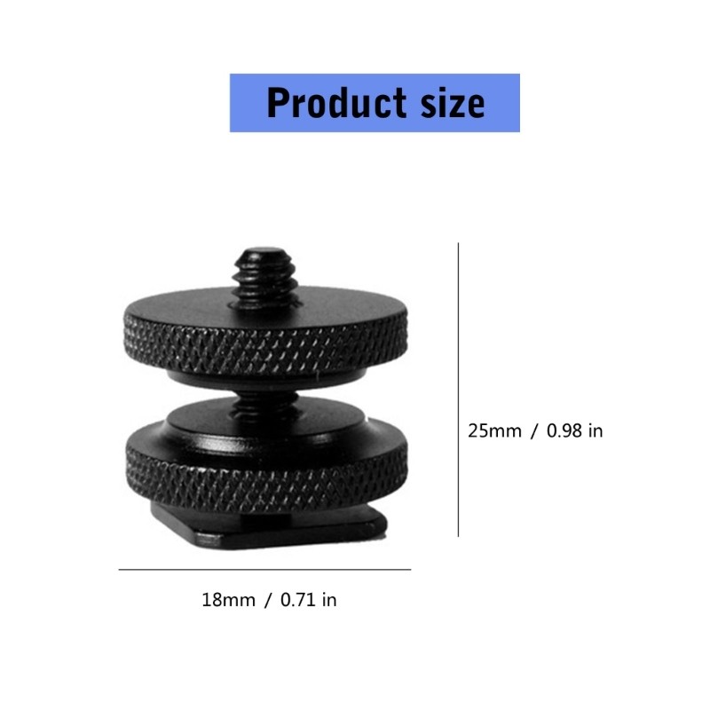 Kikin Double Nut Cold Shoe 1 4 Hot Shoe Mount Giá đỡ điện thoại Giá đỡ cho máy ảnh
