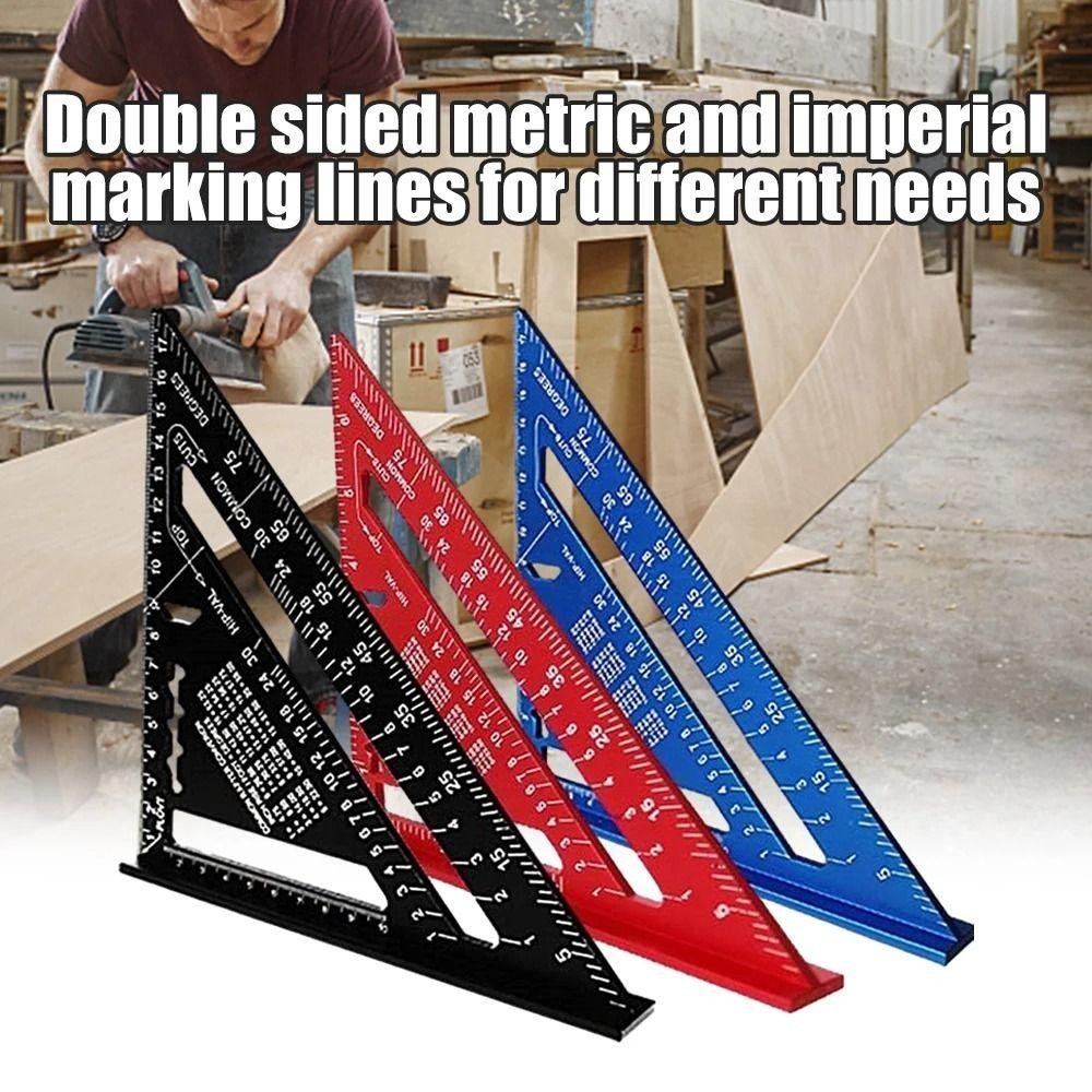 SAIA 7 inch Thước tam giác, thước góc công cụ đo chính xác, thước vuông nhôm cho mộc
