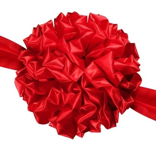 VOIDLESS 1 Chiếc Vải Đỏ Hydrangea, Ruy Băng Cắt Xe Giao Hàng Quả Cầu Hoa Lớn, Kỷ Niệm Trang Trí Lễ Thị Trường Công Nhận Bắt Đầu Kinh Doanh Đám Cưới Trung Quốc Satin Đỏ