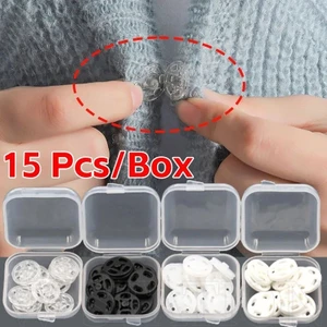 15 Cái / hộp Chốt Nhựa - Nút Bấm Vô Hình Trong Suốt 10 Mm - Khóa May Tròn Mini - Handmade DIY Quần Áo Thủ Công Phụ Kiện May Vá