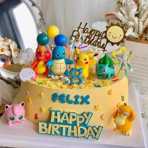6 Chiếc Pokemon Pikachu Búp Bê Nướng Bánh Topper Psyduck Bulbasaur Trẻ Em Hình Búp Bê Món Tráng Miệng Trang Trí Đồ Chơi