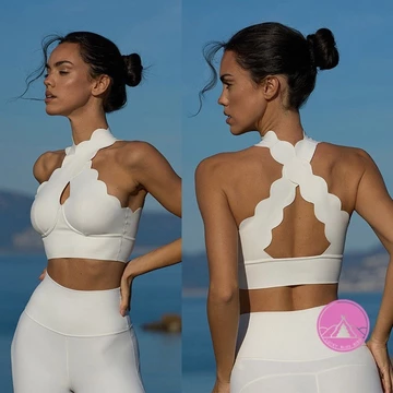 áo bra tập gym áo ngực tập yoga Áo ngực thể thao Khỏa thân thiện với da Thiết kế ren gợi cảm Bộ quần áo tập Yoga chạy bộ