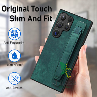 Ốp lưng có dây đeo cổ tay đàn hồi di động cho Samsung Galaxy S24 S23 S22 Ultra S24 S23 S22 Plus S23 FE S21 FE A35 A25 A82 Vỏ da cổ điển