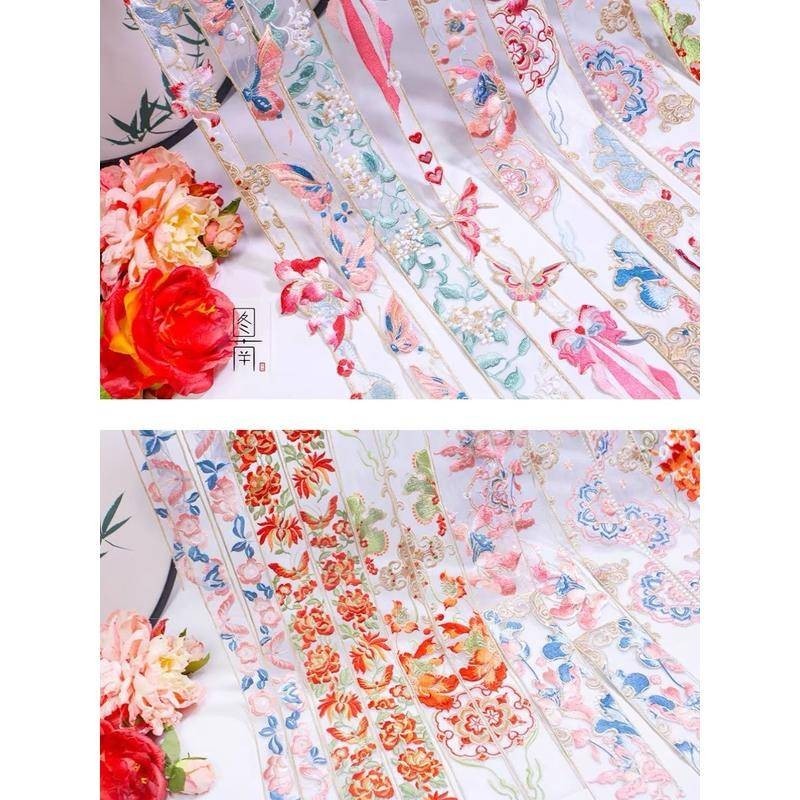 50cm Thêu Cổ Cạnh Ren Phụ Kiện Hanfu Cổ Thêu Rèm gạc Cạnh DIY Trang Trí | BigBuy360 - bigbuy360.vn
