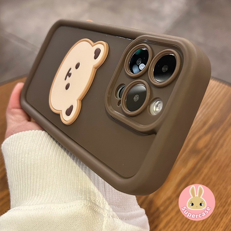 Ốp Điện Thoại Gấu Dễ Thương Cho Xiaomi 17 Pro Max 15T 15S Poco X7 Pro F7 Ultra M7 5G 4G Vỏ Điện Thoại 3D Gấu Hoạt Hình Chống Sốc Bìa Mềm