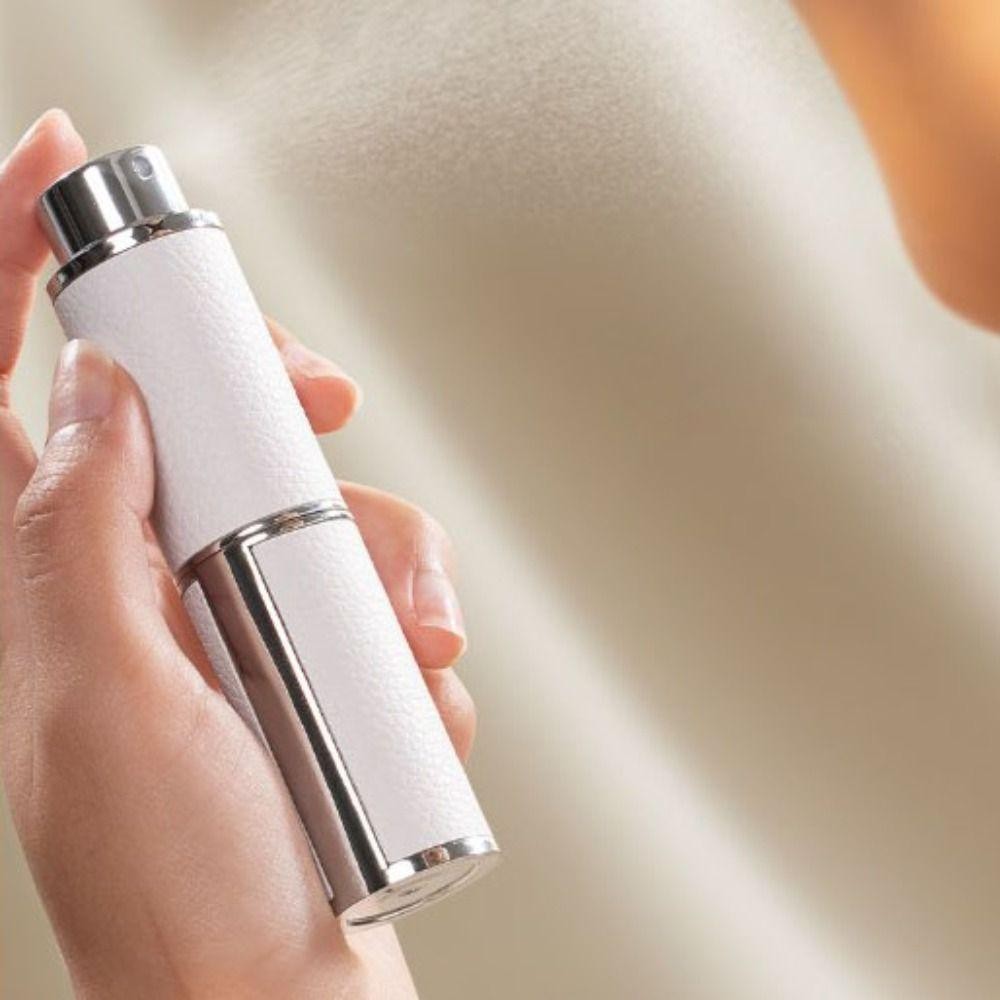 EBINLANDS 8 ml Nước Hoa Atomizer, Hộp Đựng Chất Lỏng Mini Có Thể Đổ Lại, Di Động Cao Cấp Da Lót Kính Xoay Loại Bấm Chai Xịt Rỗng Du Lịch