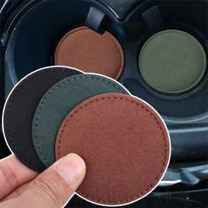 Đệm Cốc Ô Tô Đa Năng - Chèn Tấm Bảo Quản - Đế Lót Da Lộn - Chống Trơn Trượt, Chịu Nhiệt, Chống Thấm Nước, Thảm Tròn - Thảm Phụ Kiện Nội Thất Ô Tô