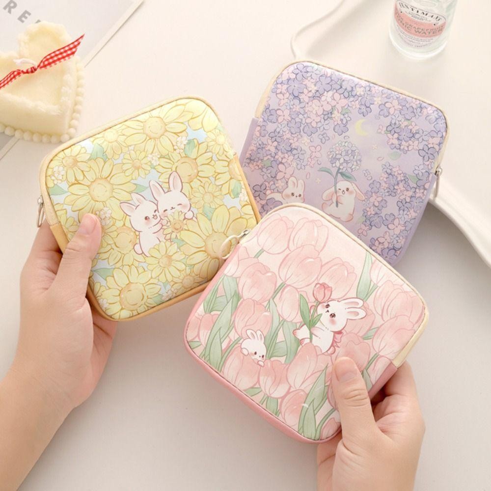 HOBBYIN Túi Đựng Mỹ Phẩm HOBBYIN, Cáp Dữ Liệu Đa Năng Tổ Chức Băng Vệ Sinh Túi, Túi Đựng Khăn Ăn Dung Tích Lớn Mini Túi Bảo Quản