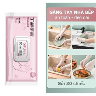 Hộp 30 găng tay làm bếp nấu ăn,găng tay cao su siêu dai vệ sinh nhà bếp