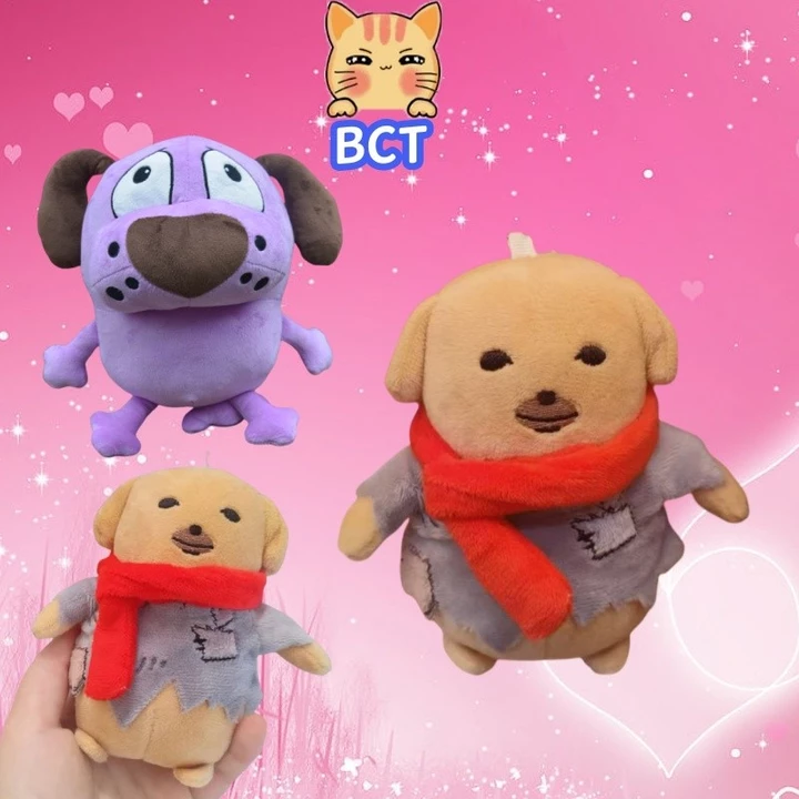 Bct Kawaii Puppy Đồ chơi sang trọng Chó hèn nhát Can đảm Đồ chơi sang trọng Chó dễ thương Đồ chơi nhồi bông Động vật nhồi bông Đồ chơi sang trọng Quà tặng trẻ em Đồ chơi trẻ em Sang trọng Mềm mại Đồ c