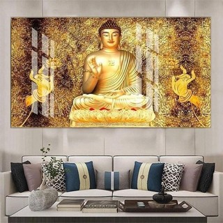 Tranh 60x120cm Tranh Treo Tường Phong Thuỷ Mừng Khai Trương, Tân Gia Trang Trí Phòng Khách - Tranh Laminate Tráng Gương
