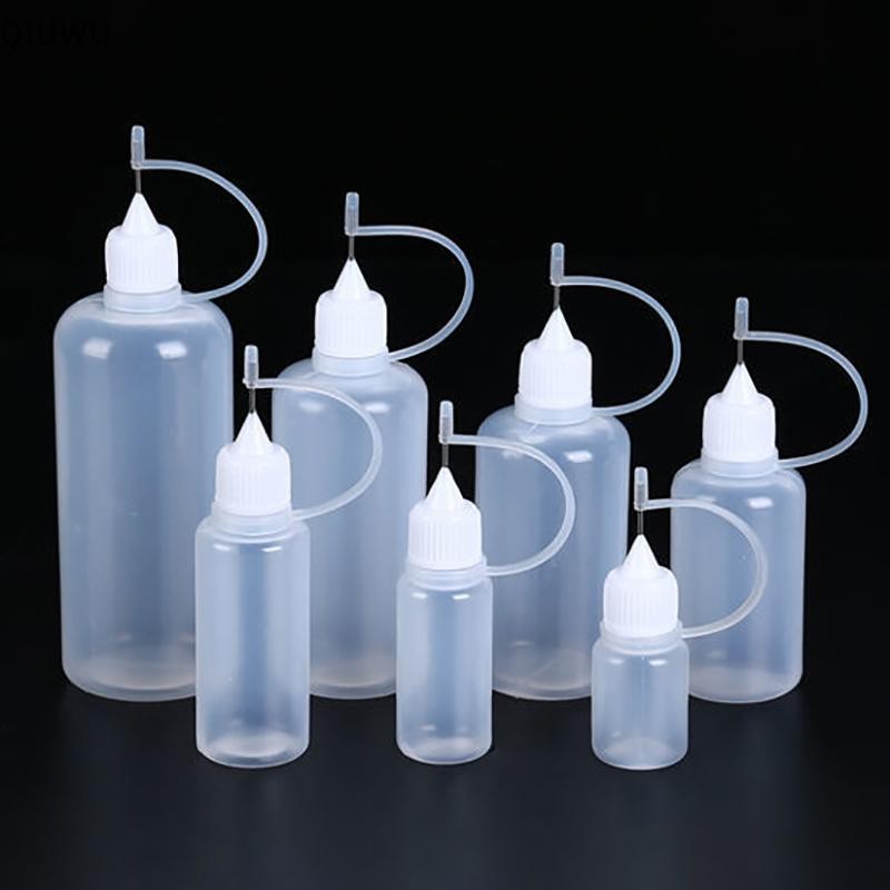 Qiuwu 2 / 5 CÁI 5ml 10ml 20ml 30ml 50ml 60ml 100ml PE Nhựa Squeezable Tip Applicator Chai nhỏ giọt có thể đổ lại với nắp đầu kim cho keo.