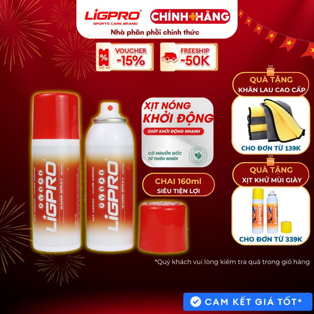 Xịt Nóng Khởi Động Ligpro Chiết Xuất Từ Thiên Nhiên, giúp khởi động hiệu quả - 160 ml thethaochinhhang