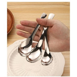 (ngắn sâu lòng) Combo 10 Muỗng ăn cơm  ăn canh súp  lòng sâu loại tròn bầu inox 304  có 3 size