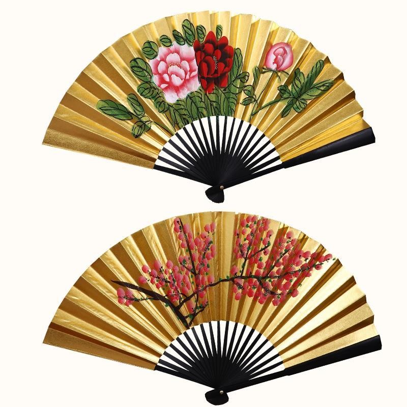 Quạt vàng Opera Peking, Hua Dan 8–9 inch, quạt gấp luyện tập