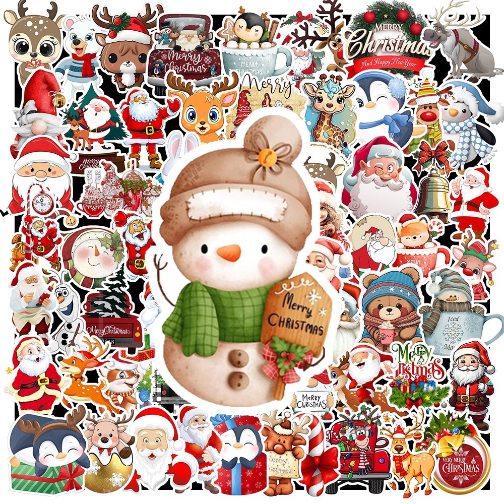 Combo 50 Sticker Hình Dán Hoạ Tiết Giáng Sinh - Merry Christmast Siêu Đẹp - Trang Trí Cho Vật Dụng - GÌ CŨNG IN