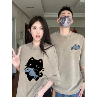 Hiixiivi Thương Hiệu Mới 100% Cotton Unisex Áo Thun Nữ Tay Ngắn Nam Nữ Baggy Cổ Tròn Rời In Độc Đáo Cặp Đôi Tee