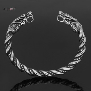 Vòng Đeo Tay Khắc Hình Rồng Bằng Thép Không Gỉ Phong Cách Viking Thời Trang Dành Cho Nam