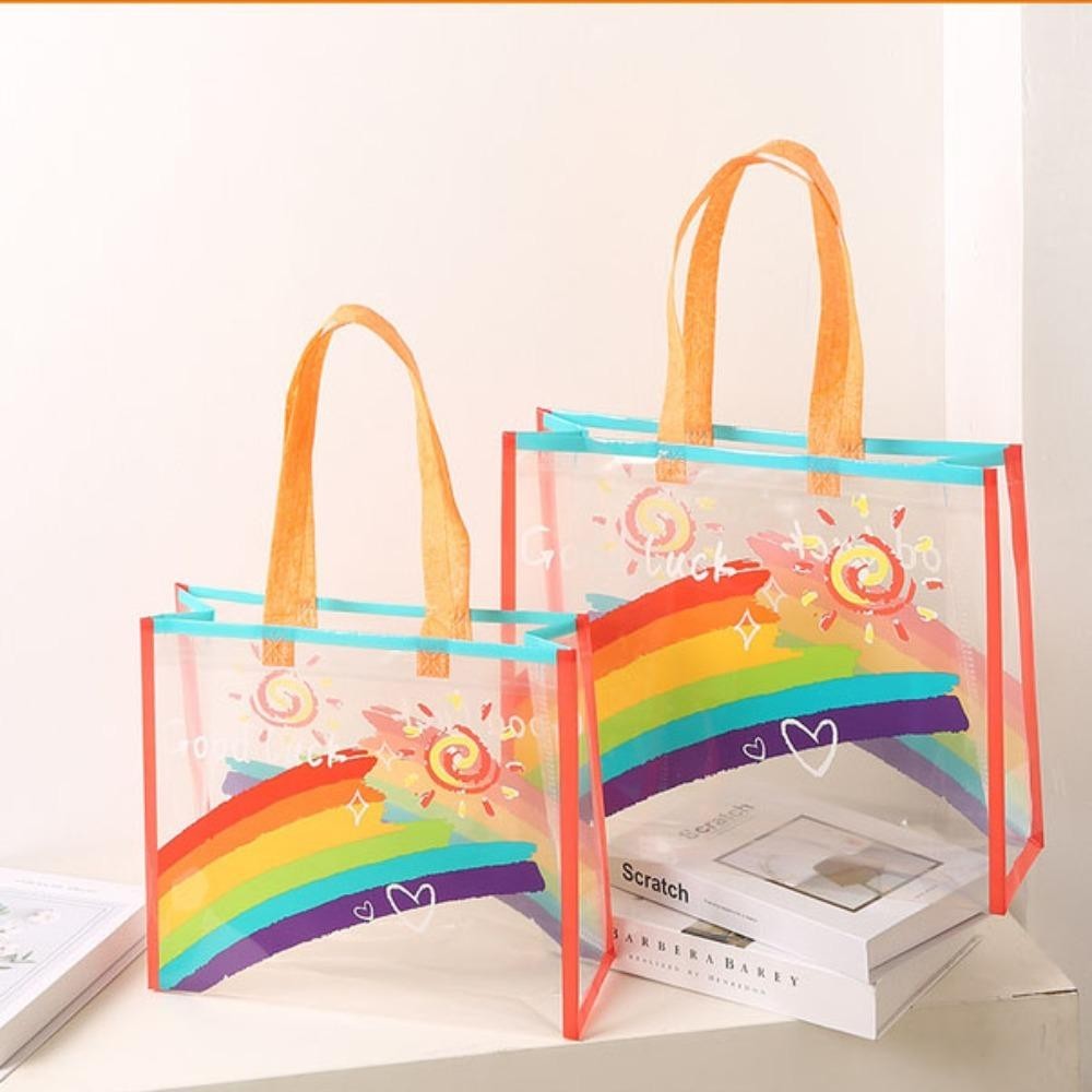 Túi xách HOBBYIN, Túi đeo vai cầu vồng dung tích lớn PVC, Túi đựng đồ bơi chống nước bán chạy Cắm trại