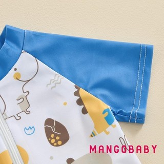 Mg-toddler Bé Trai Rash Guard Đồ Bơi Hoạt Hình Sinh Vật Biển In Hình Tay Ngắn Đồ Bơi Dây Kéo Phía Trước Bộ Đồ Tắm